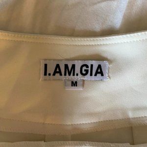 I AM GIA white mini tennis skirt